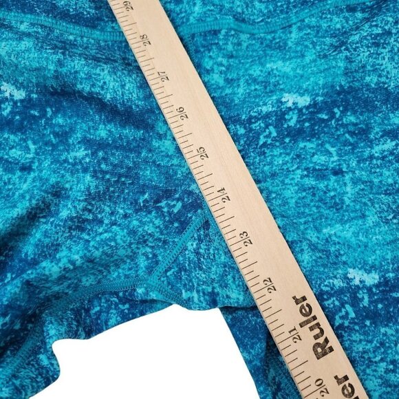 Vineyard Vines Leggings Womens Small Teal Blue Watercolor Athleisure Gym Stretch - Picture 11 of 11